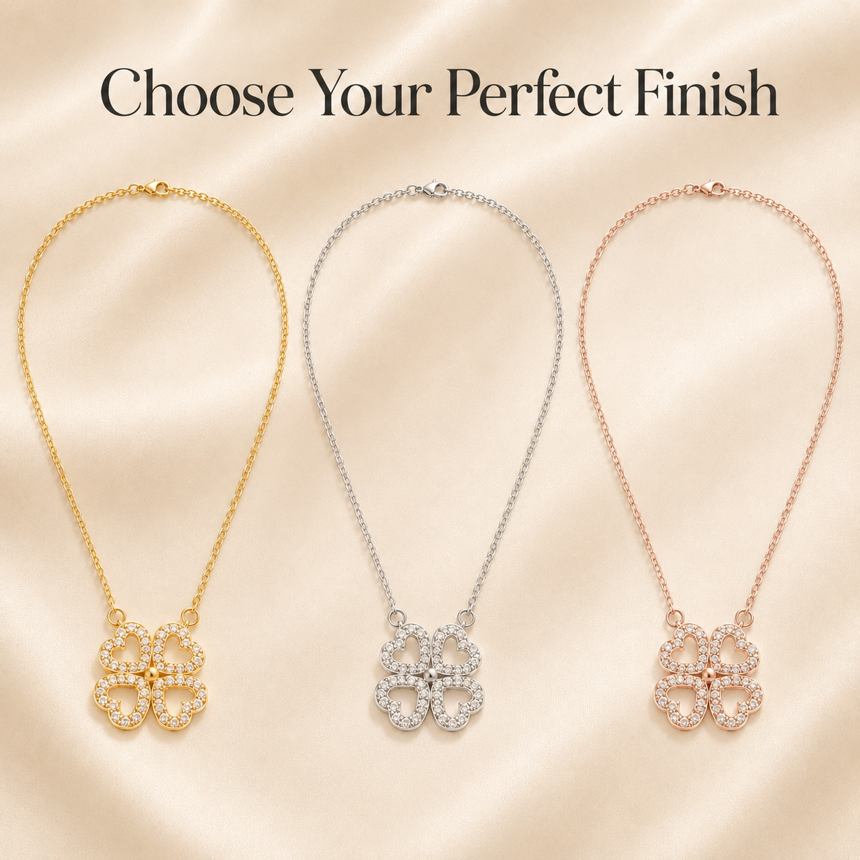 Convertible Heart Clover Necklace
