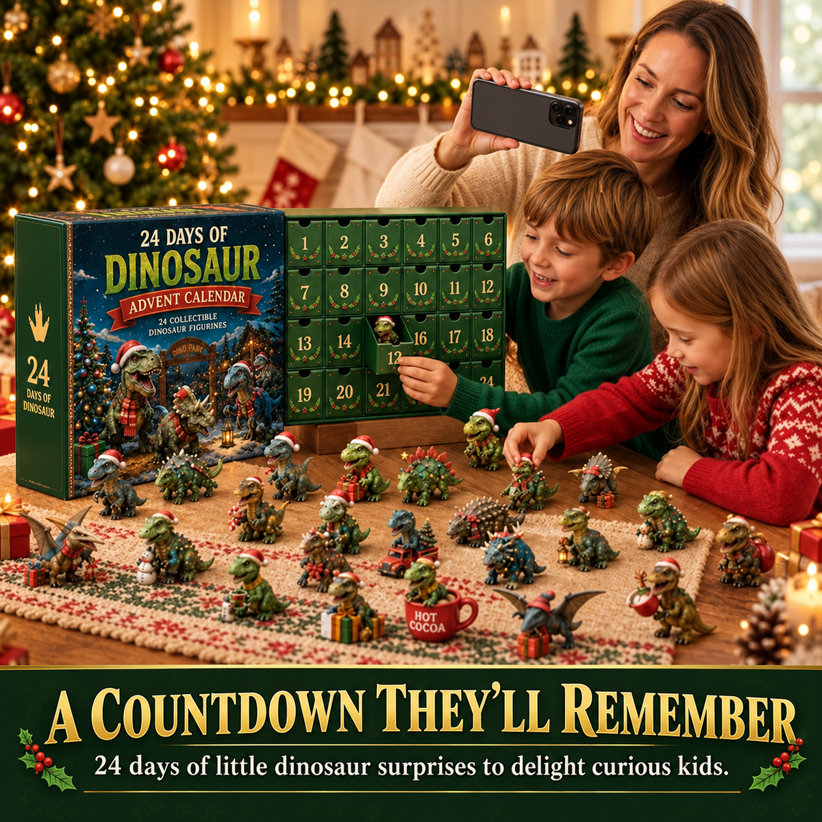24 Collectible Dino Figurines &Holiday Surprises🎁