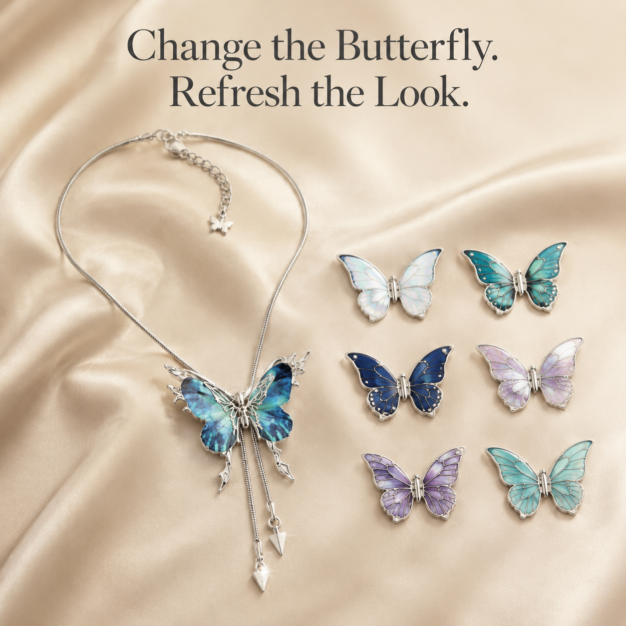 Adjustable Butterfly Tassel Necklace
