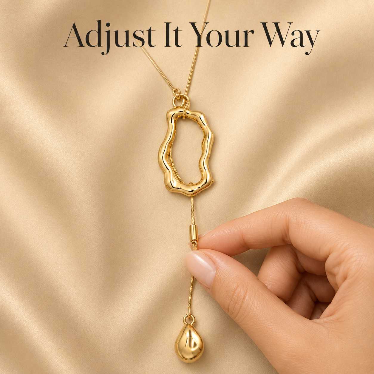 Adjustable Abstract Pendant Necklace