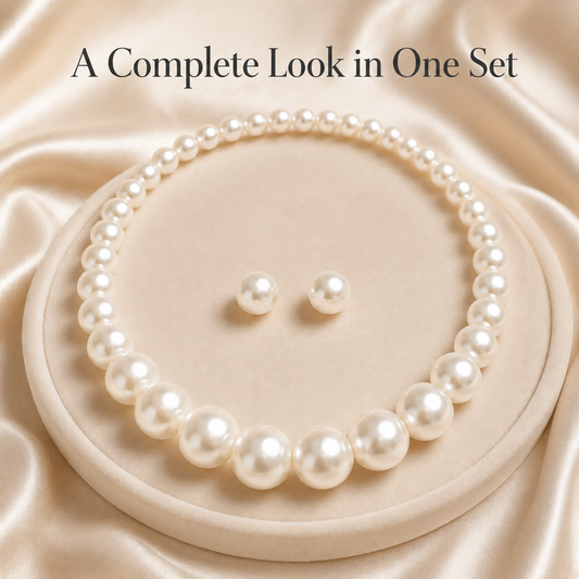 Graduated Faux Pearl Jewelry Set