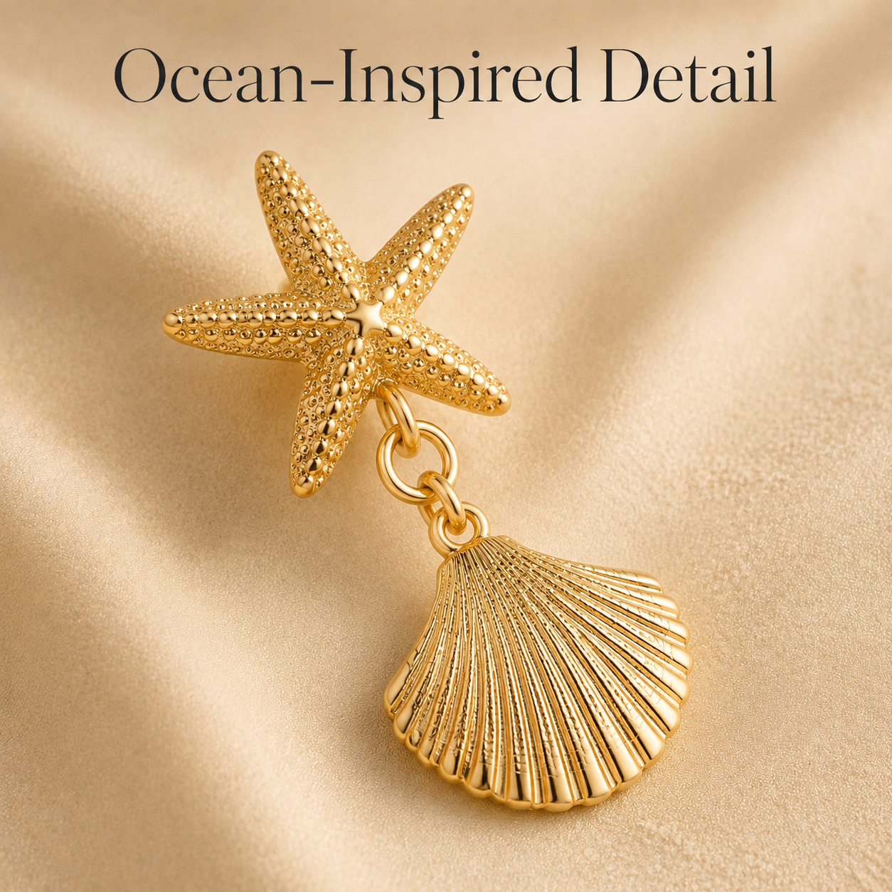 Starfish & Shell Drop Earrings