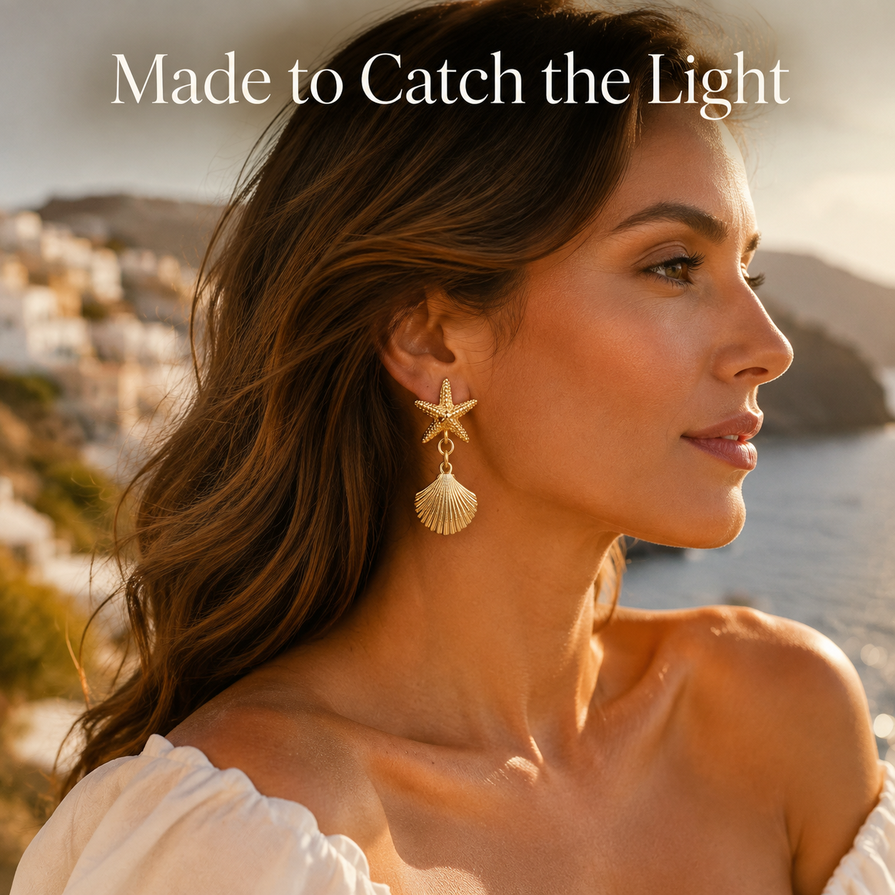 Starfish & Shell Drop Earrings