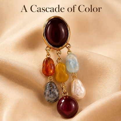 Gemstone Cascade Drop Earrings