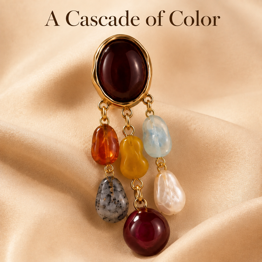 Gemstone Cascade Drop Earrings