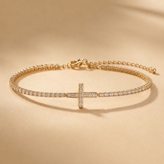 Crystal Cross Tennis Bracelet