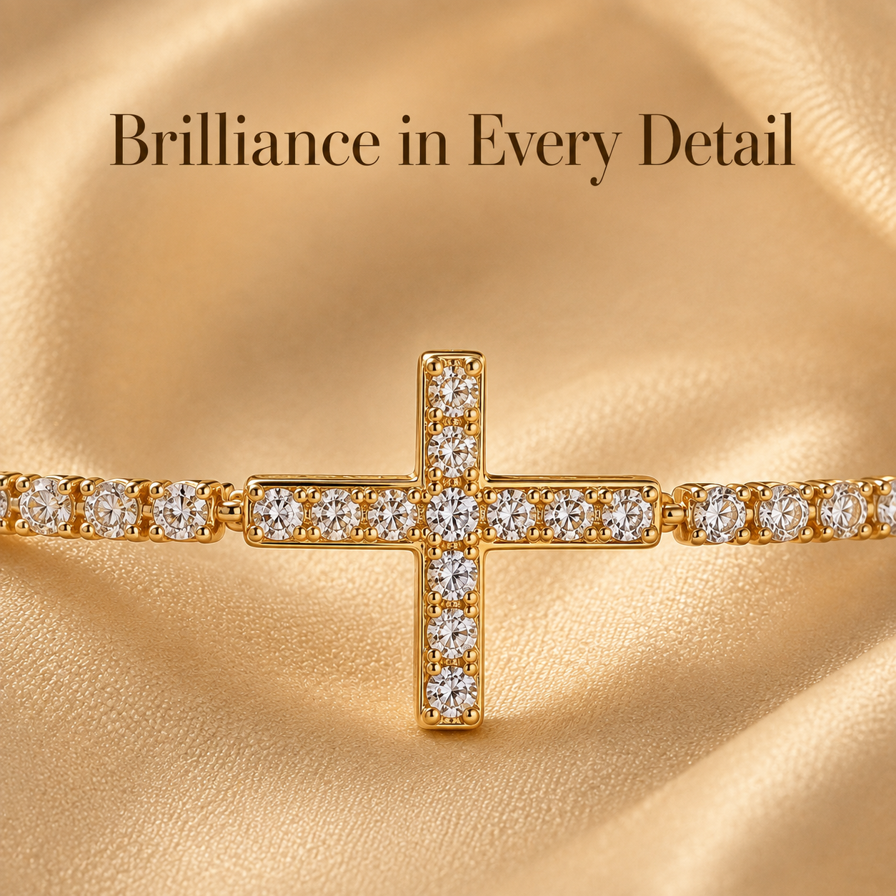 Crystal Cross Tennis Bracelet