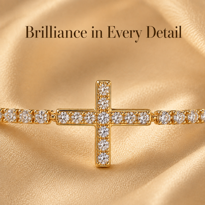 Crystal Cross Tennis Bracelet