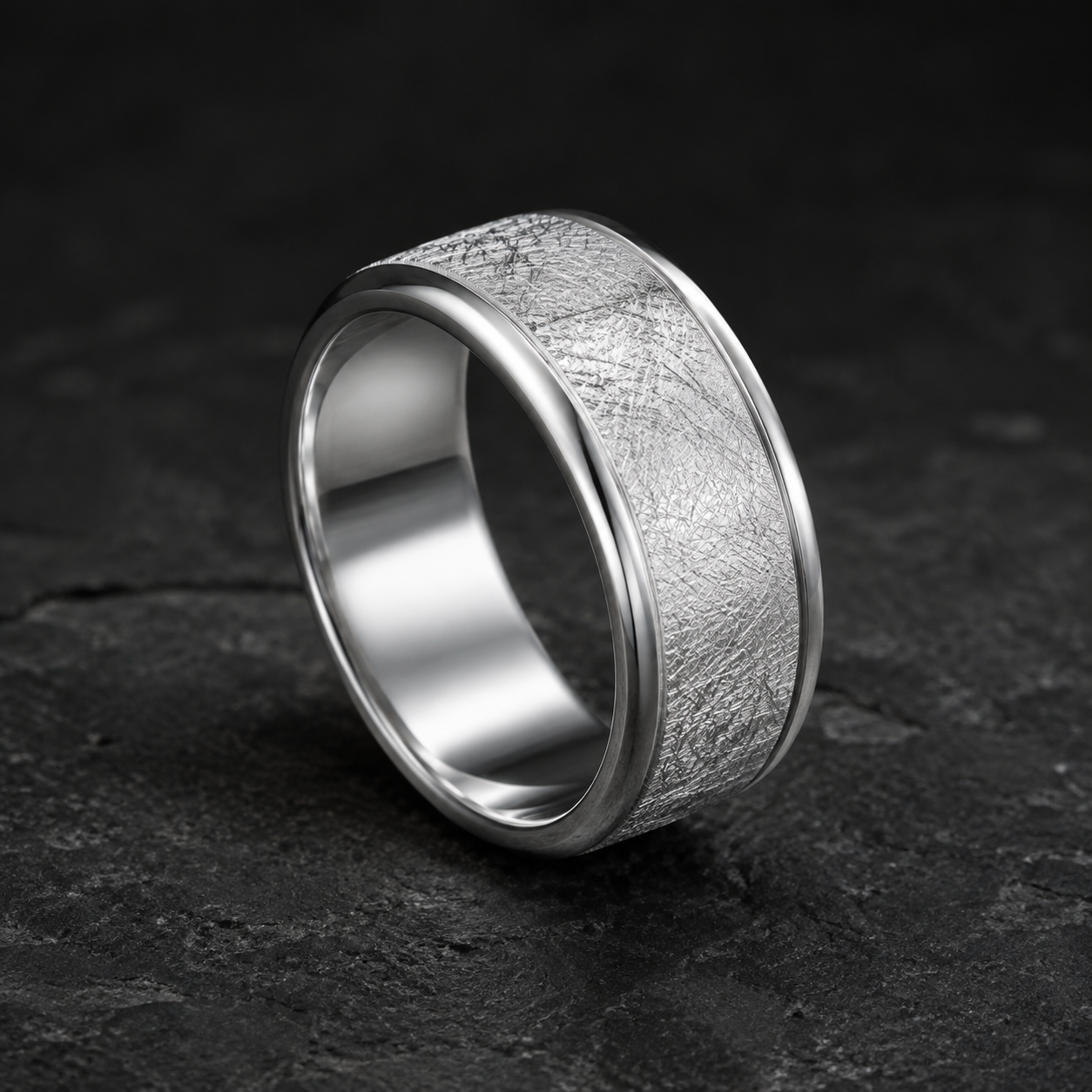 Frosted Texture Band Ring
