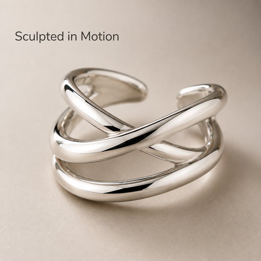 Sculptural Crossover Ring