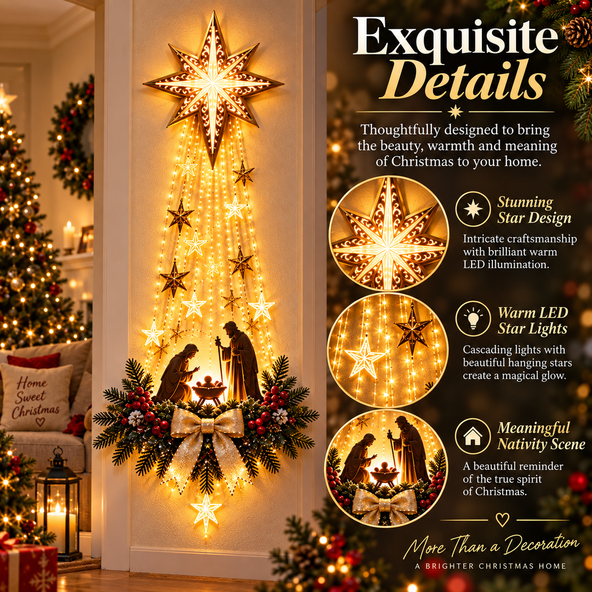 ✨Last Day 50% OFF✨✝️ Bethlehem Star  – Lighted Nativity Wall Decor