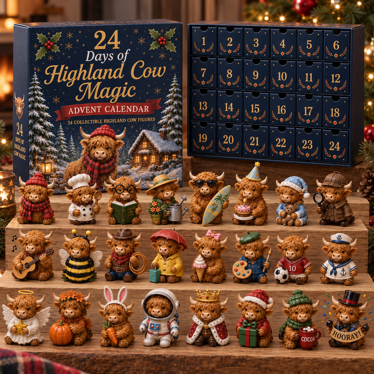 24 Days of Highland Cow Advent Calendar