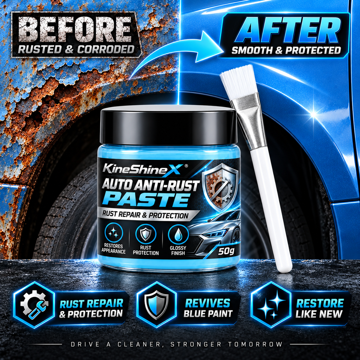 🚗50% OFF NOW! Car Metal Rust Repair Paste‑ Auto Rust Shield Anti‑Corrosion Restoration Cream, Long‑Lasting Protective Barrier for Car Metal Surfaces